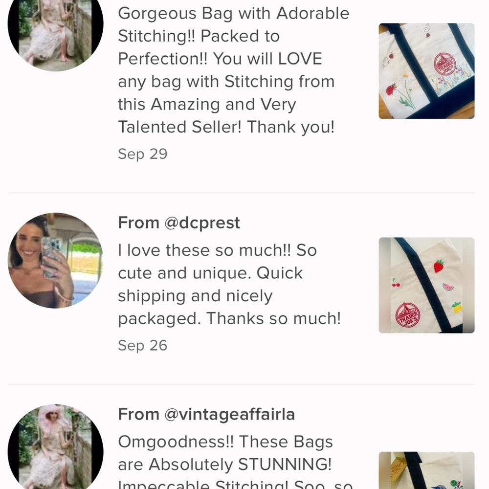 NWT Trader Joe’s  Canvas Tote with embroidery - Picture 9 of 9